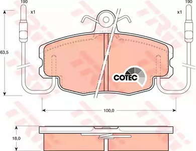 Комплект тормозных колодок дисковый тормоз cotec