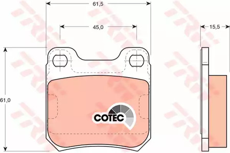 Комплект тормозных колодок дисковый тормоз cotec