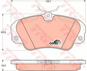 Комплект тормозных колодок дисковый тормоз cotec
