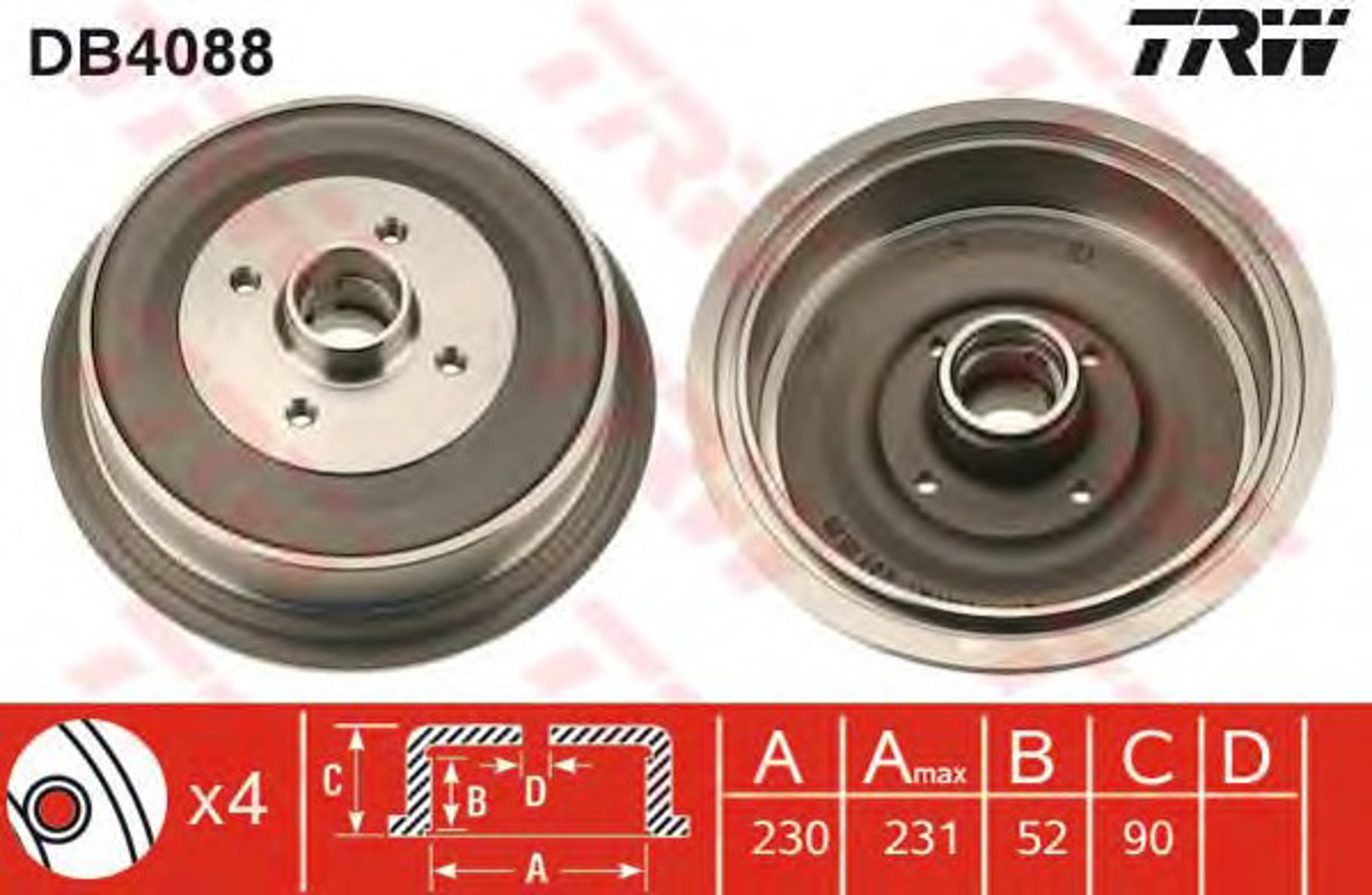 Барабан тормозной TRW DB4088