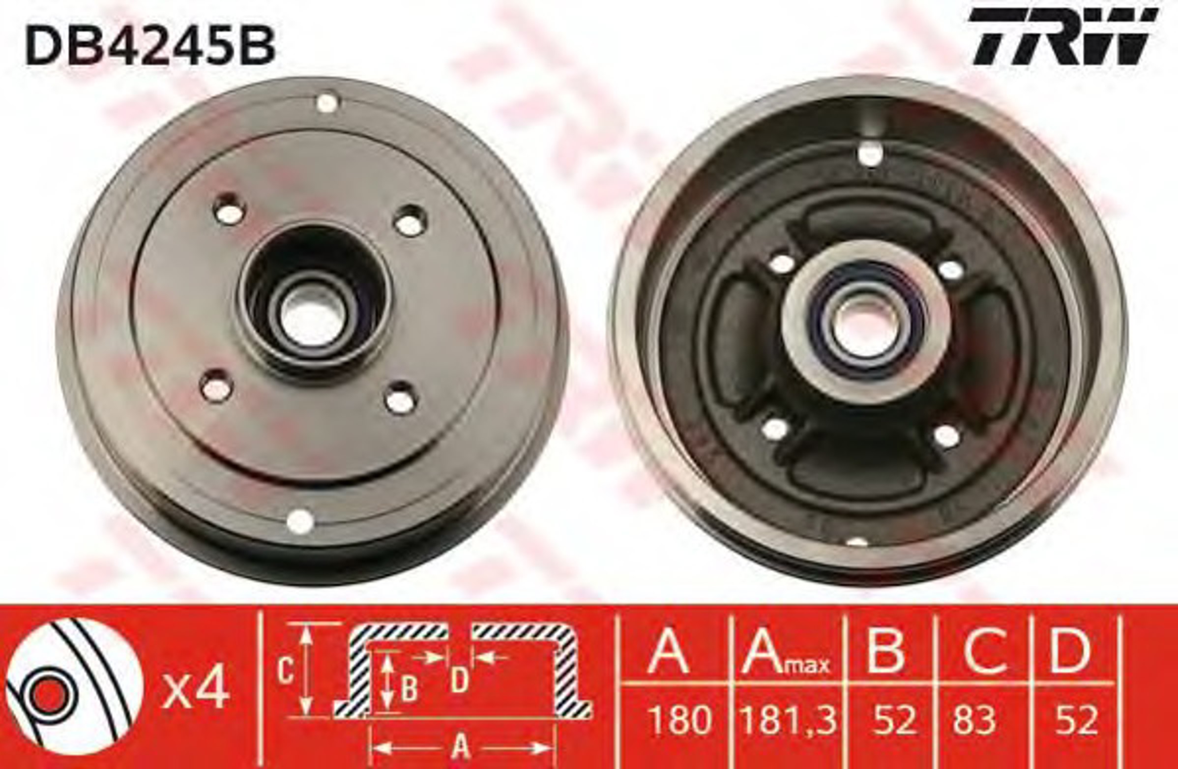 Барабан тормозной TRW DB4245B