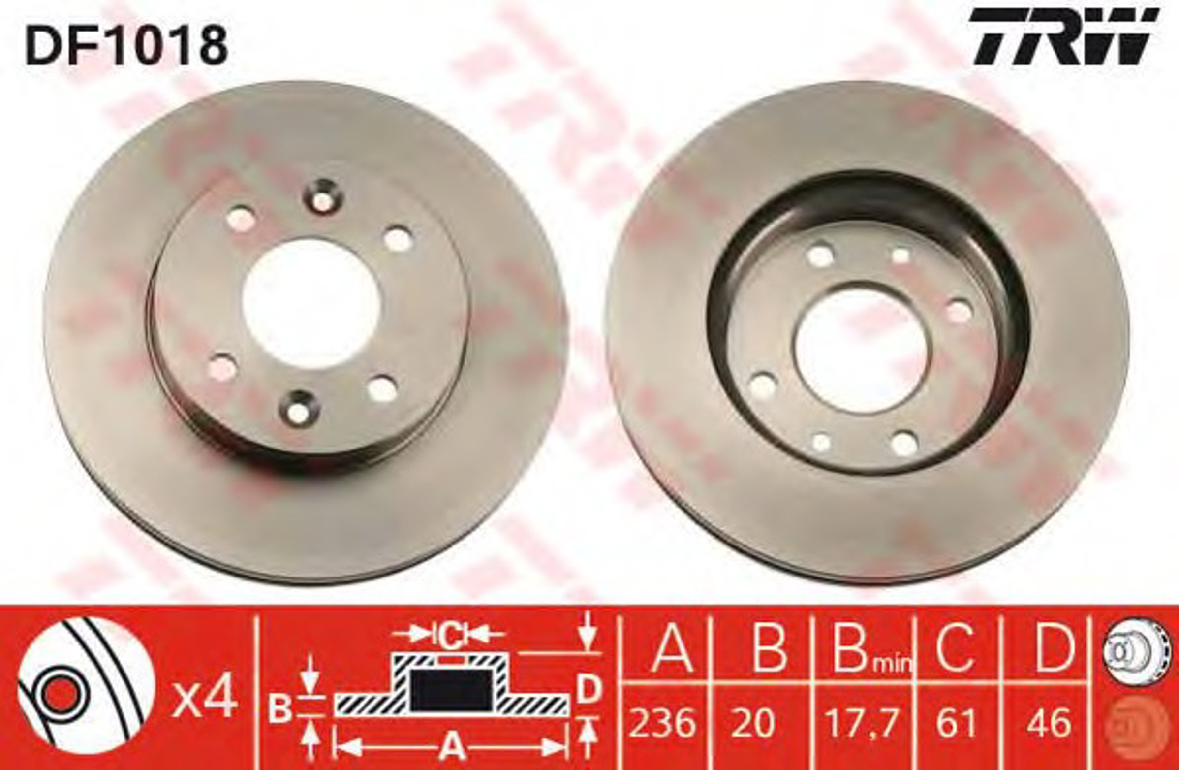Диск тормозной TRW DF1018