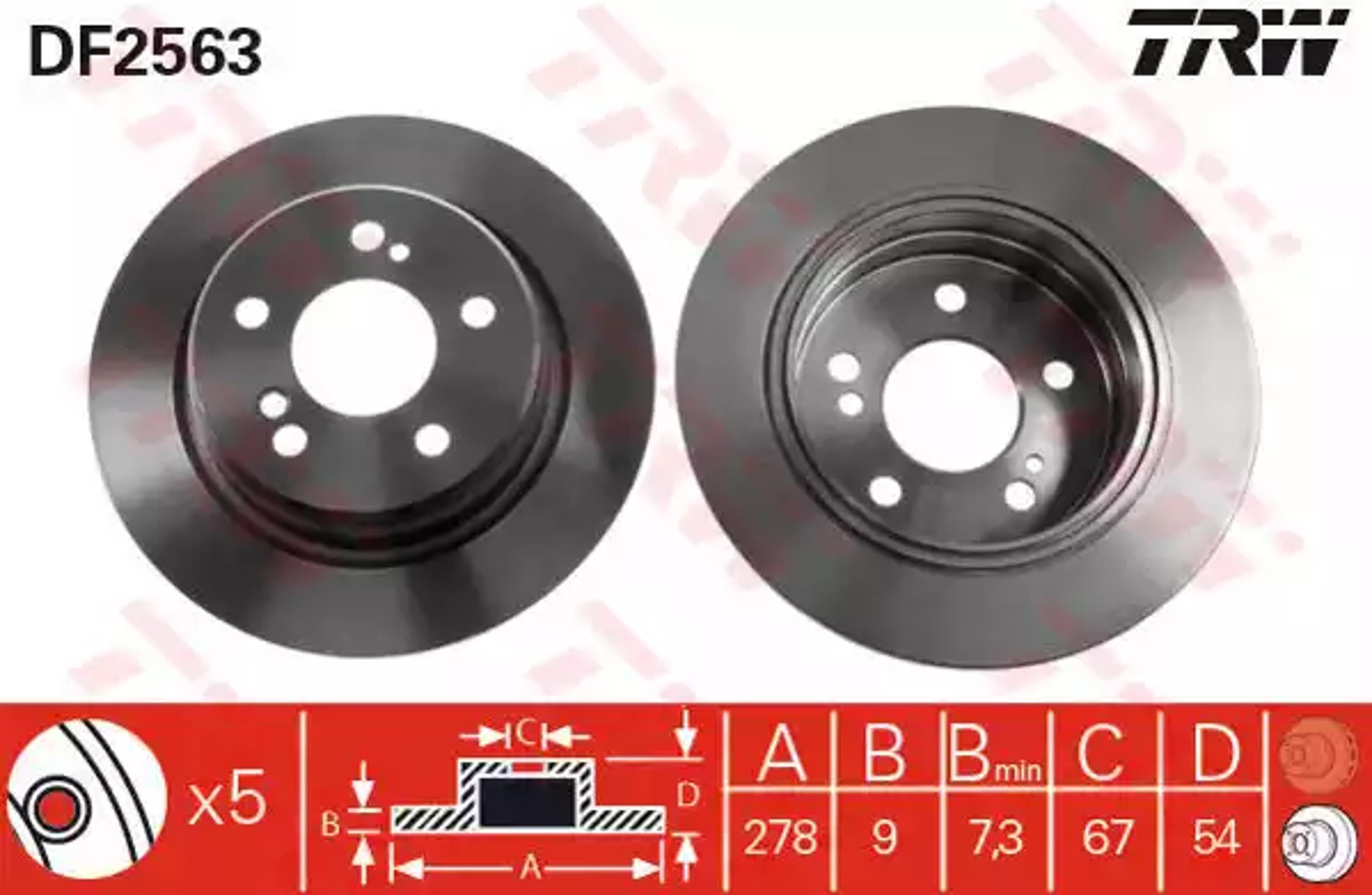 Диск тормозной TRW DF2563