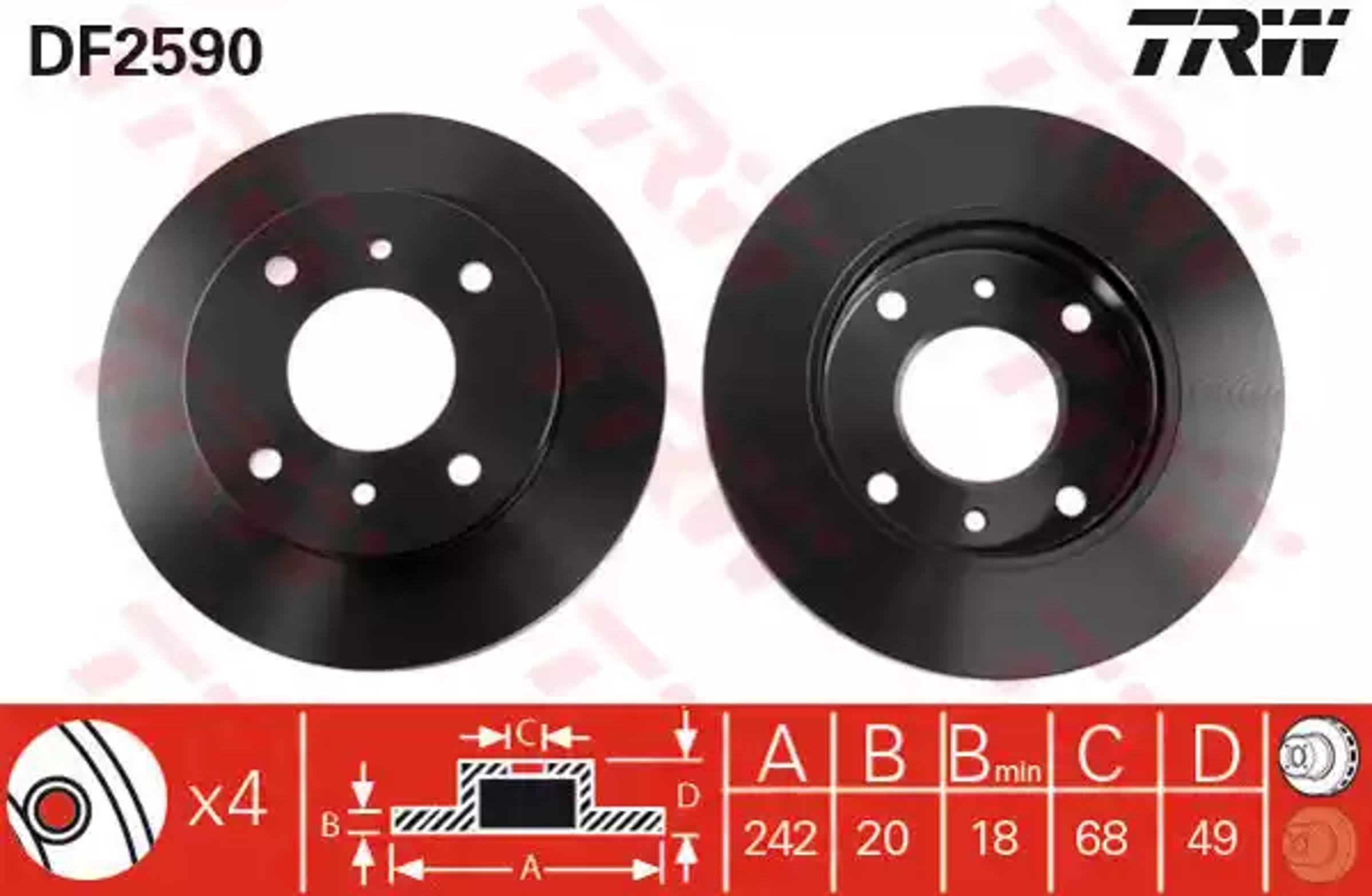 Диск тормозной TRW DF2590