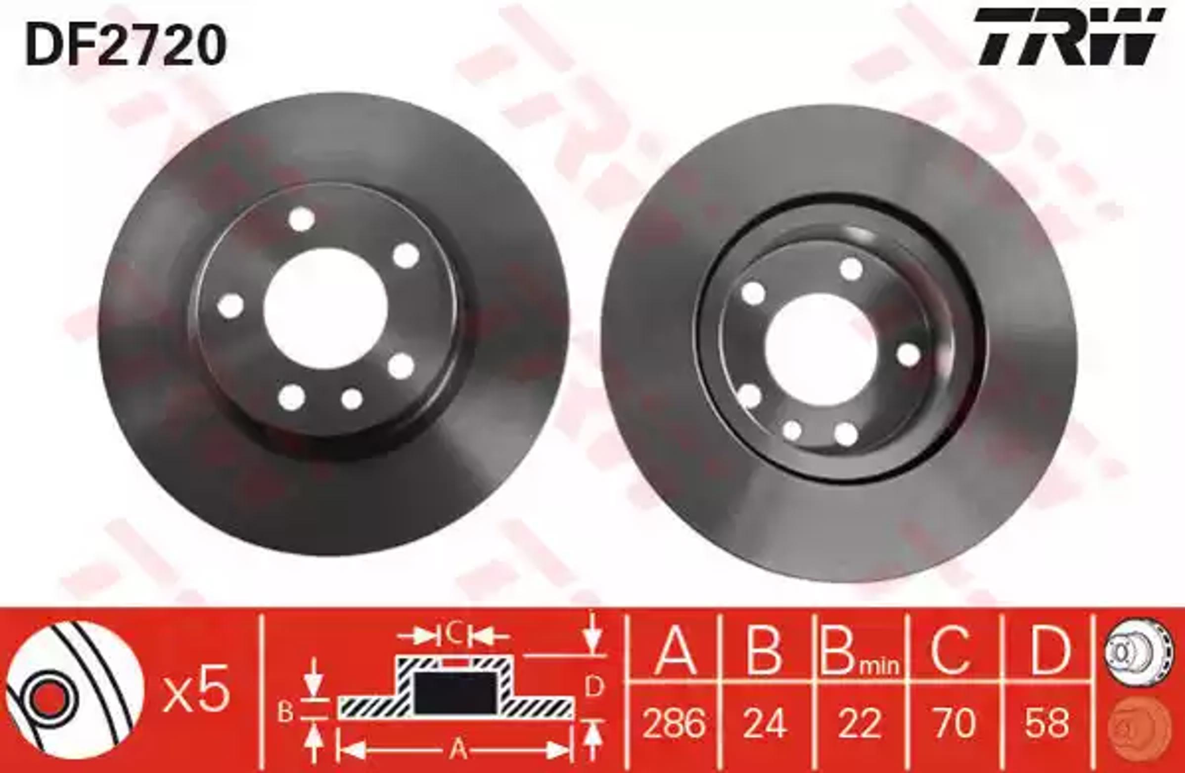 Диск тормозной TRW DF2720