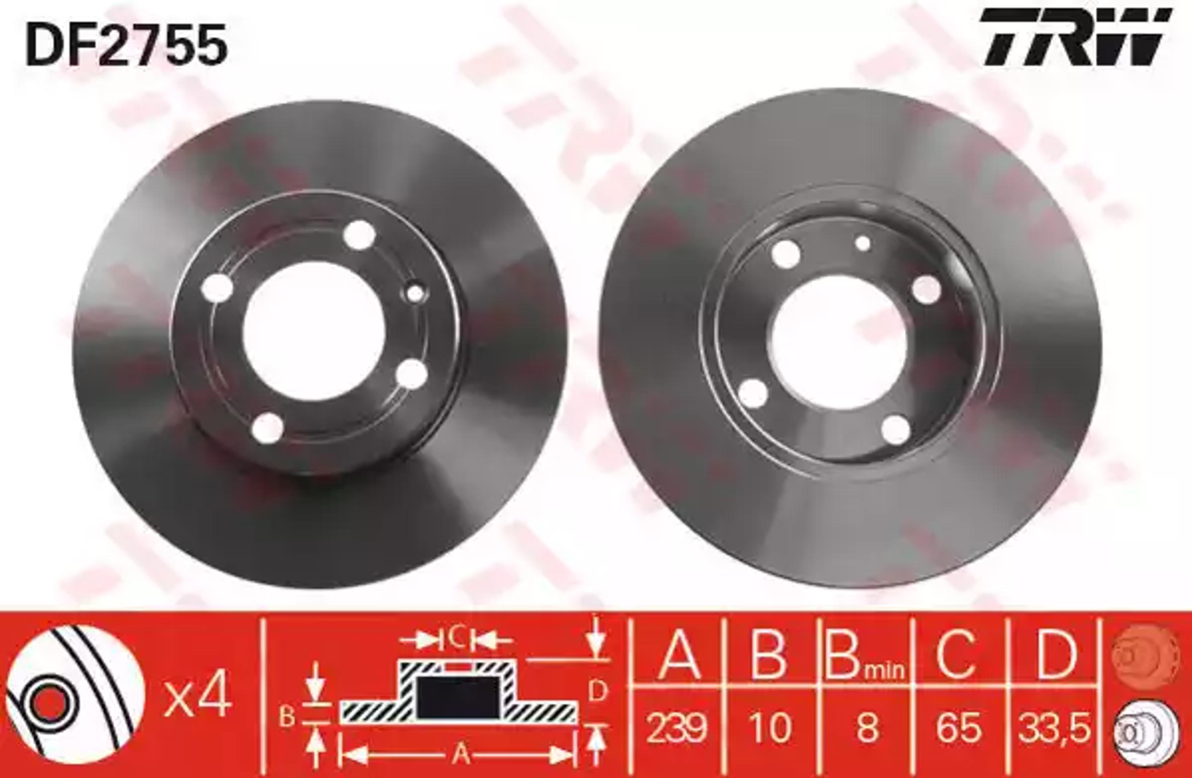 Диск тормозной TRW DF2755