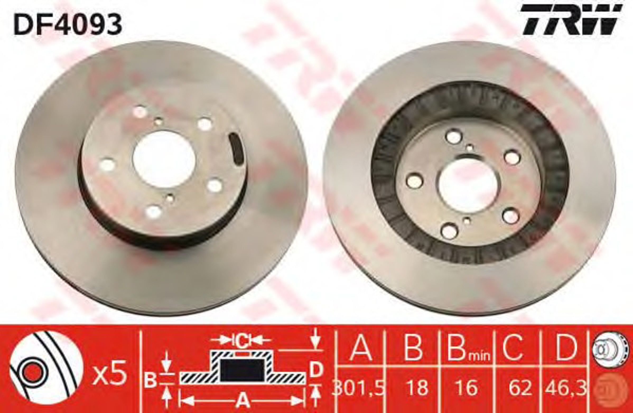 Диск тормозной TRW DF4093