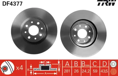 Тормозные диски TRW DF4377