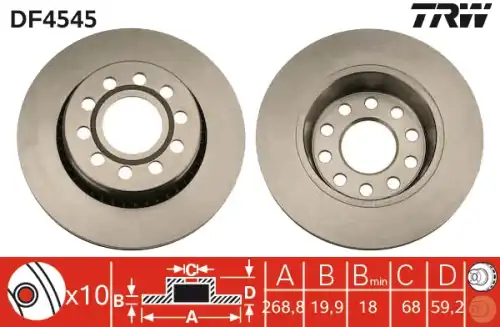 Тормозные диски TRW DF4545