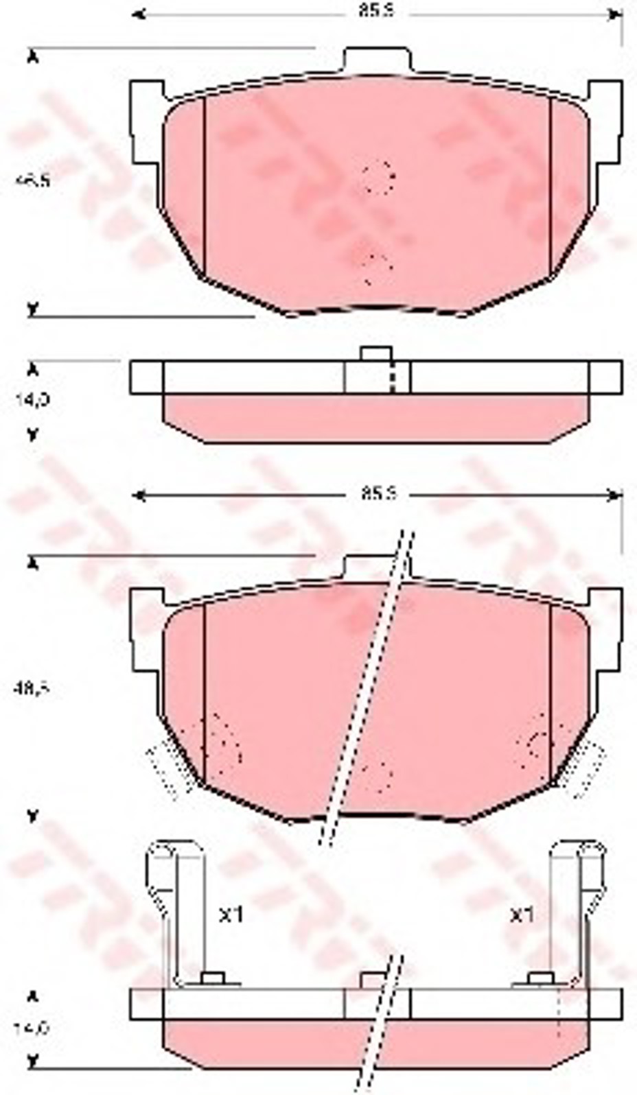 Колодки тормозные дисковые TRW GDB1010