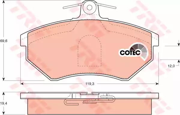 Комплект тормозных колодок дисковый тормоз cotec
