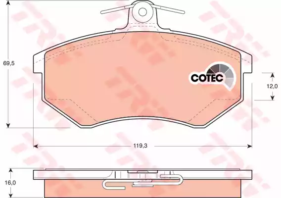 Комплект тормозных колодок дисковый тормоз cotec
