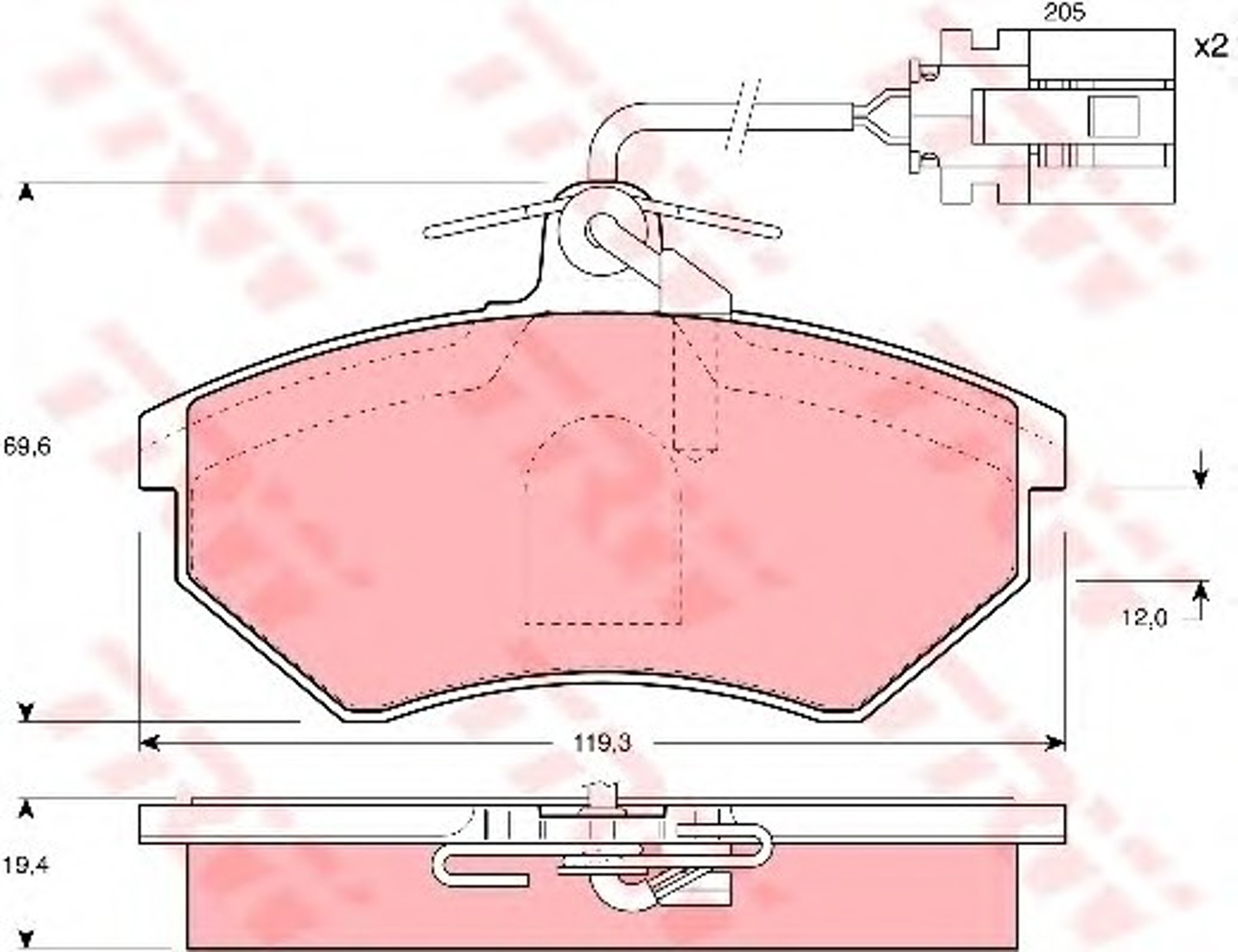 Колодки тормозные дисковые TRW GDB1057