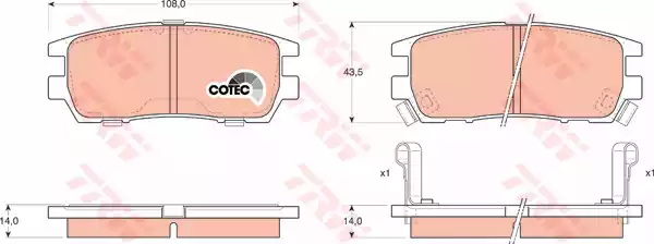 Комплект тормозных колодок дисковый тормоз cotec