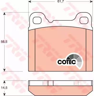 Комплект тормозных колодок дискового тормоз cotec TRW GDB1160