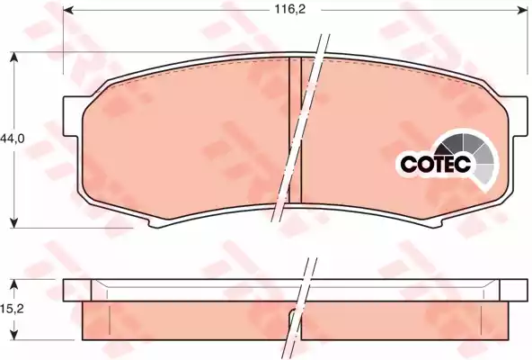 Комплект тормозных колодок дисковый тормоз cotec
