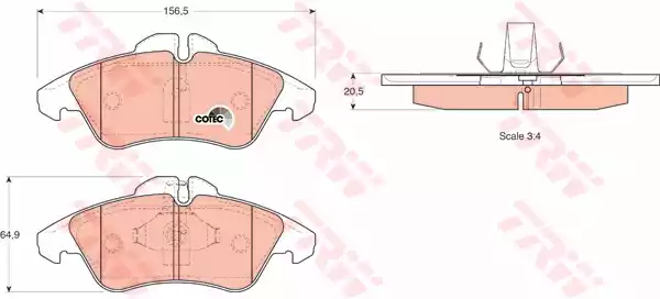 Комплект тормозных колодок дисковый тормоз cotec