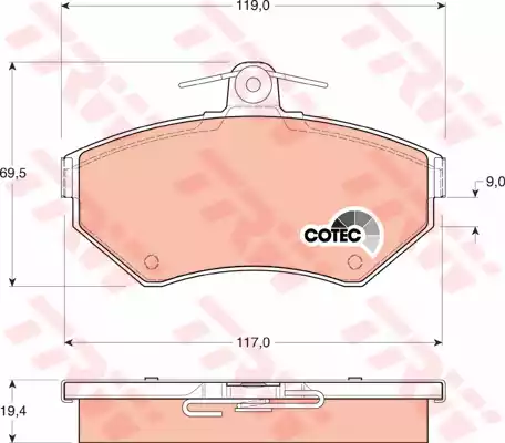 Комплект тормозных колодок дискового тормоз cotec
