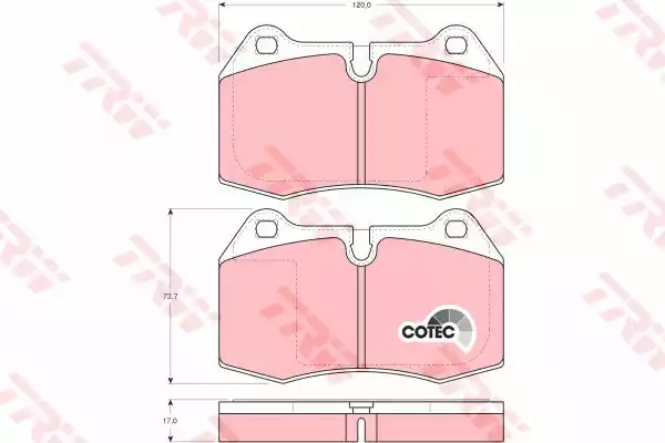 Комплект тормозных колодок дискового тормоз cotec TRW GDB1269