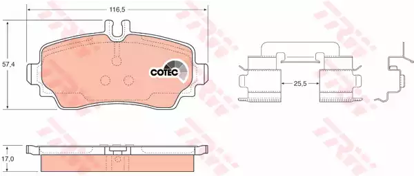 Комплект тормозных колодок дисковый тормоз cotec