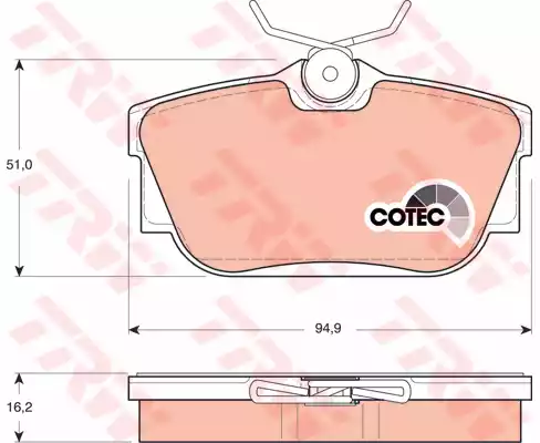 Комплект тормозных колодок дисковый тормоз cotec