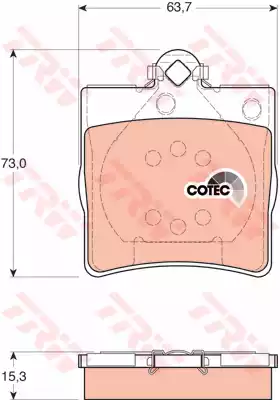 Комплект тормозных колодок дискового тормоз cotec TRW GDB1335