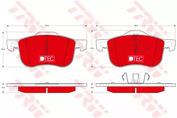 Комплект тормозных колодок дискового тормоз dtec cotec TRW GDB1388DTE