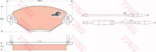 Комплект тормозных колодок дисковый тормоз cotec