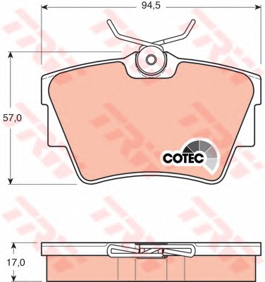 Комплект тормозных колодок дисковый тормоз cotec
