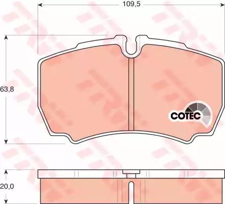 Комплект тормозных колодок дискового тормоз cotec TRW GDB1535