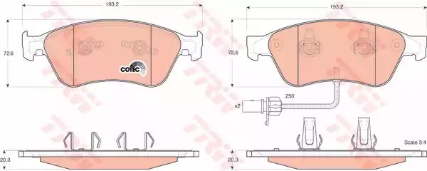 Комплект тормозных колодок дисковый тормоз cotec