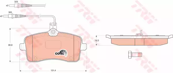 Комплект тормозных колодок дисковый тормоз cotec