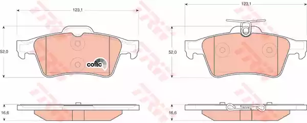 Комплект тормозных колодок дискового тормоз cotec TRW GDB1621
