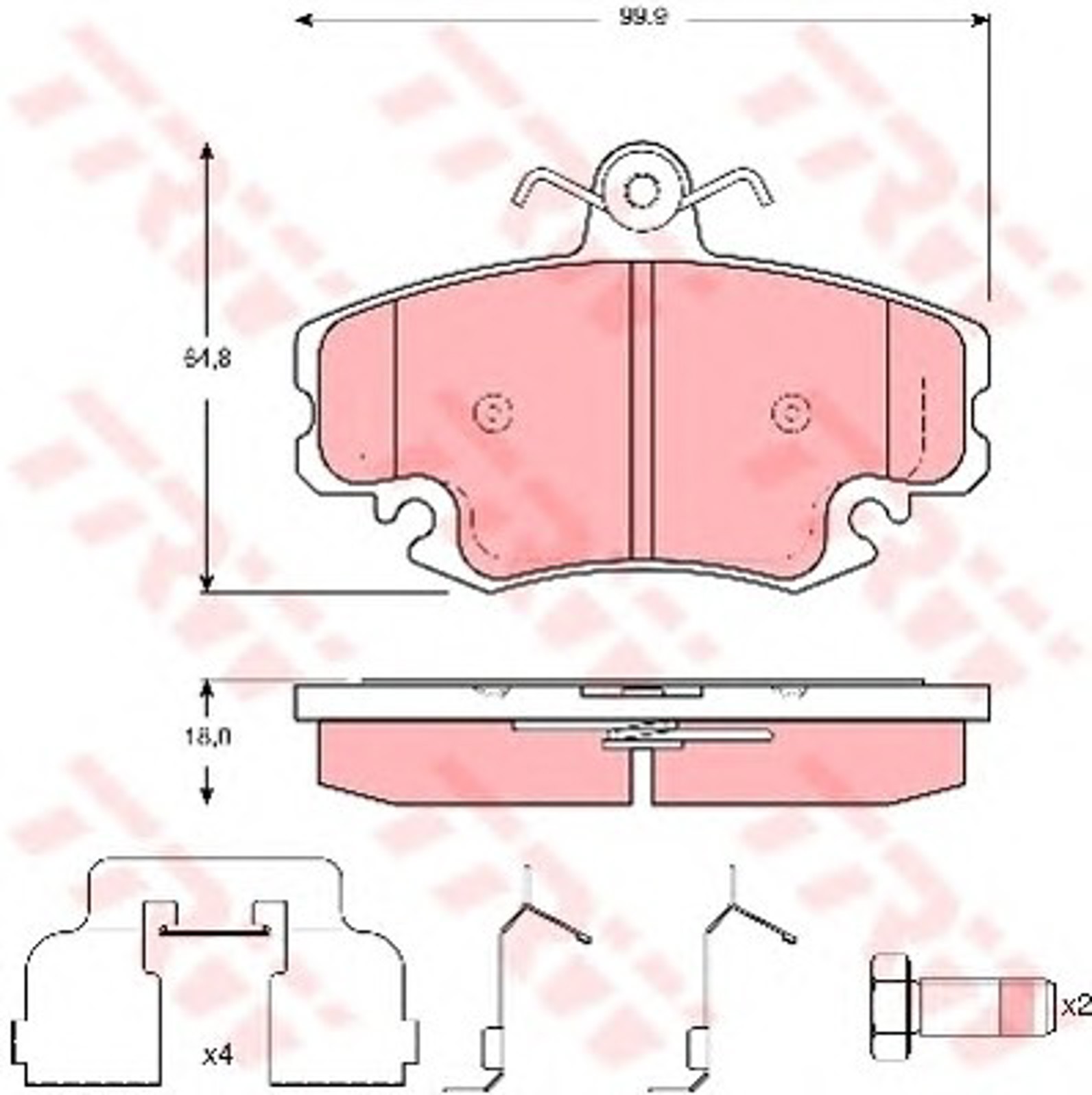 Колодки тормозные дисковые TRW GDB1635