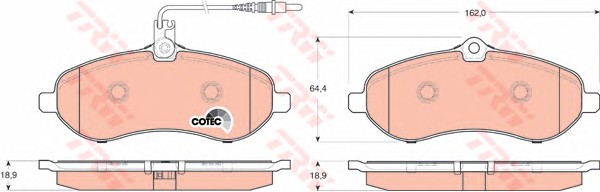 Комплект тормозных колодок дисковый тормоз cotec