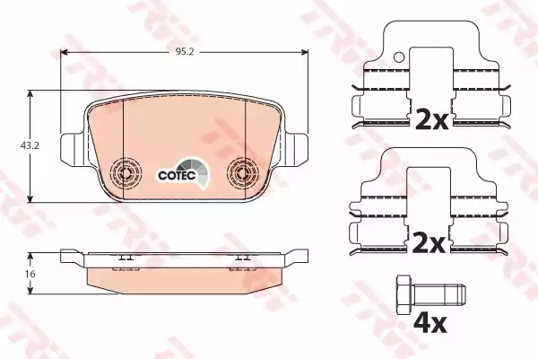 Комплект тормозных колодок дисковый тормоз cotec