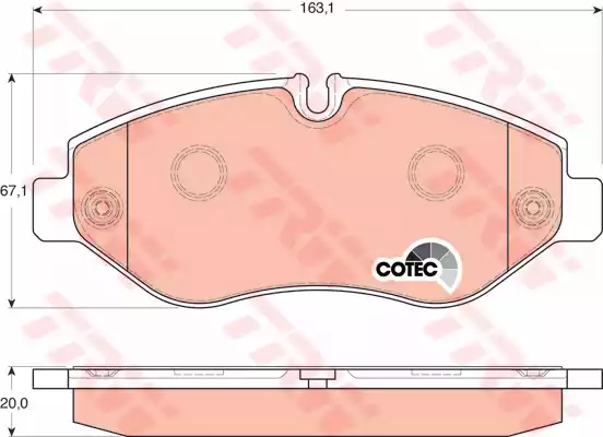 Комплект тормозных колодок дисковый тормоз cotec