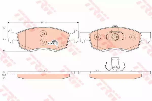 Комплект тормозных колодок дискового тормоза TRW GDB1749