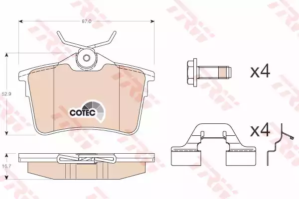 Комплект тормозных колодок дисковый тормоз cotec