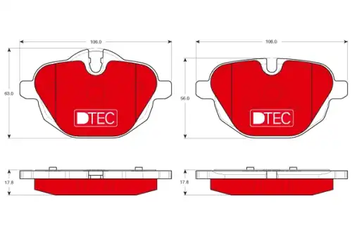 Комплект тормозных колодок дисковый тормоз dtec cotec