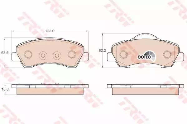 Комплект тормозных колодок дисковый тормоз cotec
