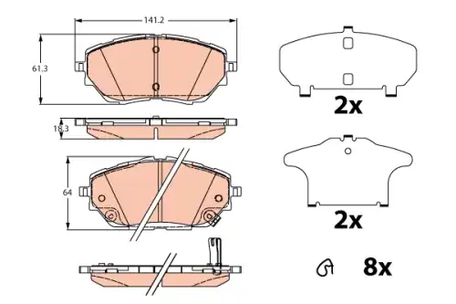 Колодки тормозные дисковые TRW GDB2290