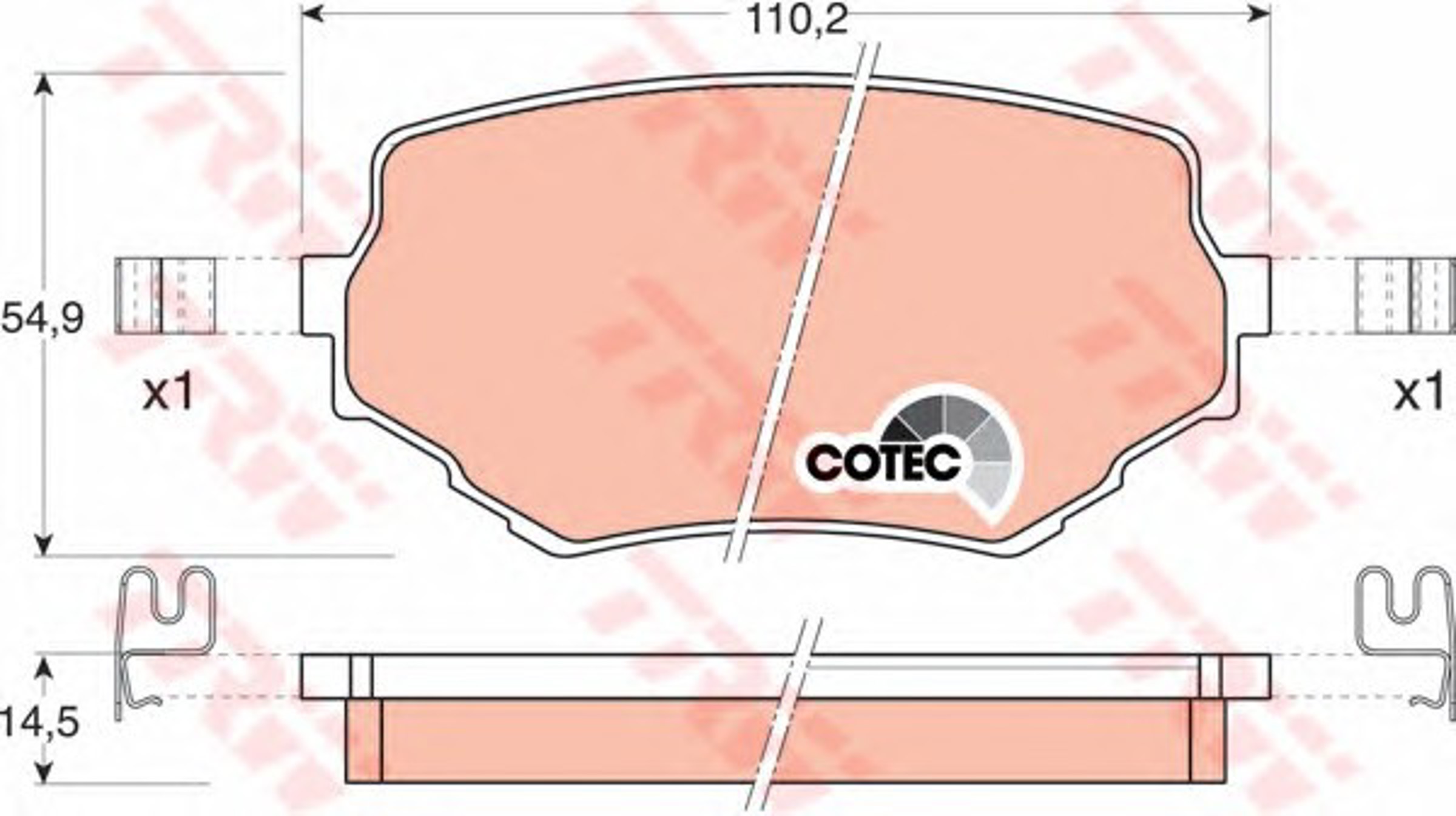 Комплект тормозных колодок дисковый тормоз cotec