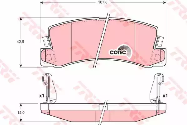 Комплект тормозных колодок дисковый тормоз cotec