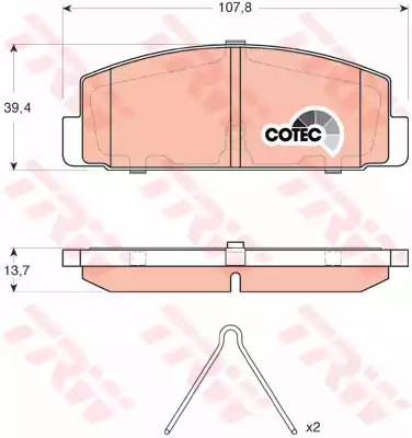 Комплект тормозных колодок дисковый тормоз cotec