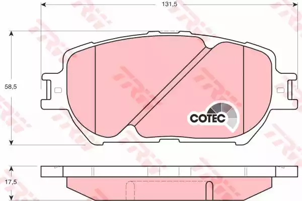 Комплект тормозных колодок дискового тормоз cotec TRW GDB3314