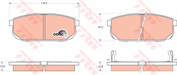 Комплект тормозных колодок дисковый тормоз cotec