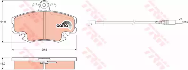 Комплект тормозных колодок дисковый тормоз cotec