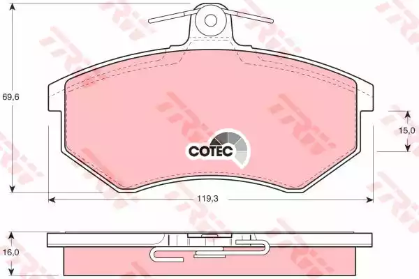 Комплект тормозных колодок дисковый тормоз cotec