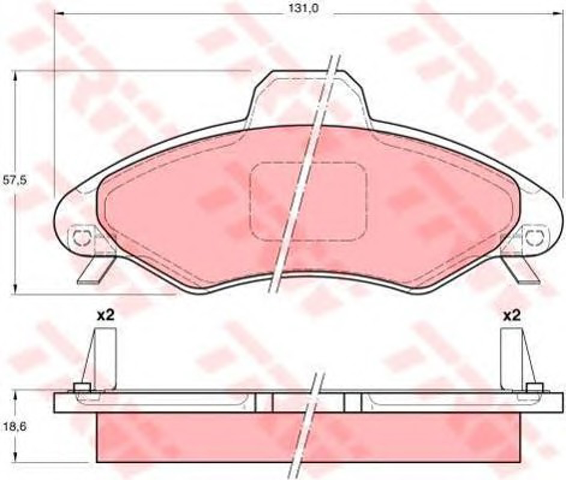 Комплект тормозов дисковый тормозной механизм TRW GTD1086